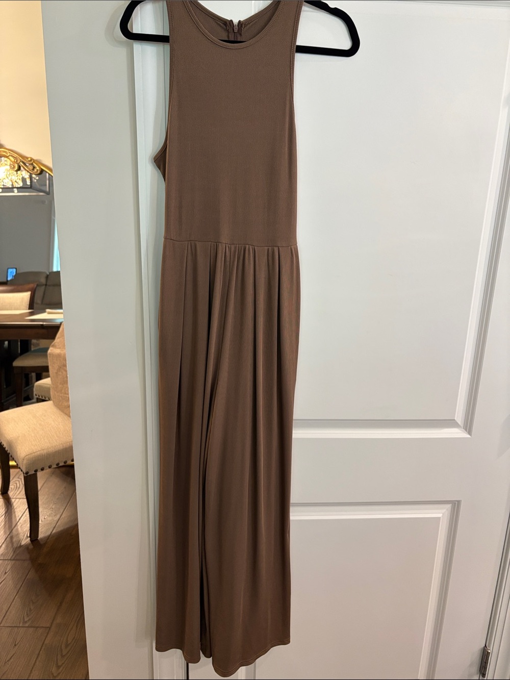 Sleeveless Brown tank jumpsuit